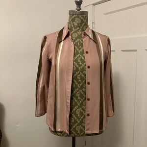 Wilfred Pink and Olive Striped Button-Front Blazer